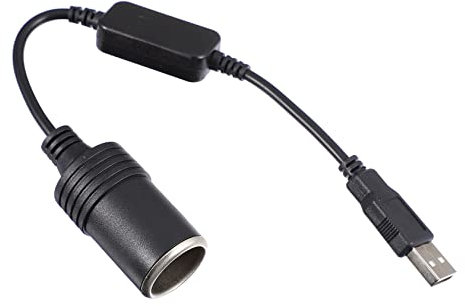 Mobestech USB 5v Male to 12v Car Cigarette Lighter Socket Converter Adapter for Automotive Power Supply, Female Cable Inverter Suitable for Car Electronics and Mobile Devices