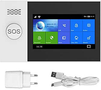 Sistema de alarma de seguridad para el hogar, Inalámbrico 4G GSM de alarma de seguridad antirrobo for el hogar SMS Tuya APP Control con sensor de movimiento para el hogar, el apartamento(PG-107)