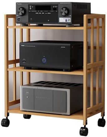 Hifi Rack Hifi Regal Eckregal mit 2 3 4-stufigem AV-Medienständer, robustes Audiokomponenten-Rack-Schrank für DVD-Player/Spielekonsole/TV-Box/WLAN-Router, Hi-Fi-Stereoanlage und(A,88cmx70cm/35inx28in)