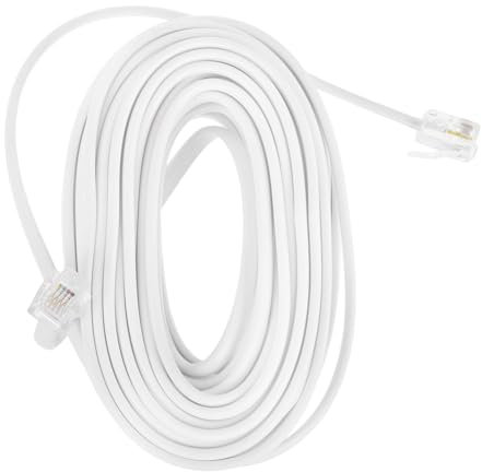 DIYEAH Cavo Per Telefono Fisso 6p4c Rj11/rj14 25 Piedi 7,62 M, Cavo Di Prolunga Telefonica Con Segnale Migliorato, Installazione Semplice Per Casa e Ufficio
