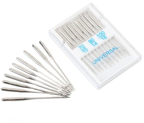 Nähmaschine Nadel, Sortierte Haushalts Handwerk Zubehör Ersatz Zubehör, Größe 10 14 16 90, Edelstahl, Kunststoff, für Seide, Stoffe, Sweatshirts, Hemden, Schmal