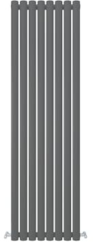 Biubiubath 1600 x472mm Column Radiators Anthracite Oval Single Panel Heater Designer Vertical Radiator