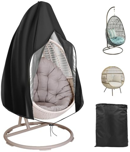 OMJMYY Hängesessel Abdeckung 210D Schutzhülle für Hängesessel 190x115cm Abdeckhauben für Schwebesessel Outdoor Hängestuhl Schutzhülle mit Reißverschluss Kordelzug Wasserdicht Winddicht UV-Beständig