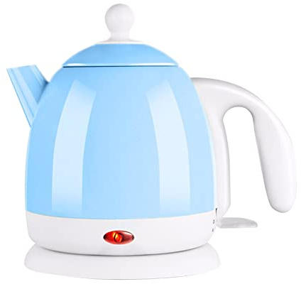 HNVBDOPAE Bouilloire Électrique À Eau Chaude, Ébullition Rapide, Arrêt Automatique, Séchage À L'Air Libre, Bouilloire À Café, 4 Min, 1000 W/Bleu/Bleu