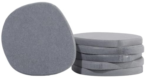 CREATCABIN 6 pz Sottobicchieri Rotondi in Terra Diatomee Grigi Sottobicchiere Bevande in Pietra Naturale Assorbente Diatomite Acqua Portasapone Ad Asciugatura Rapida Vassoio Cucina 10 x 10 x 0.9cm
