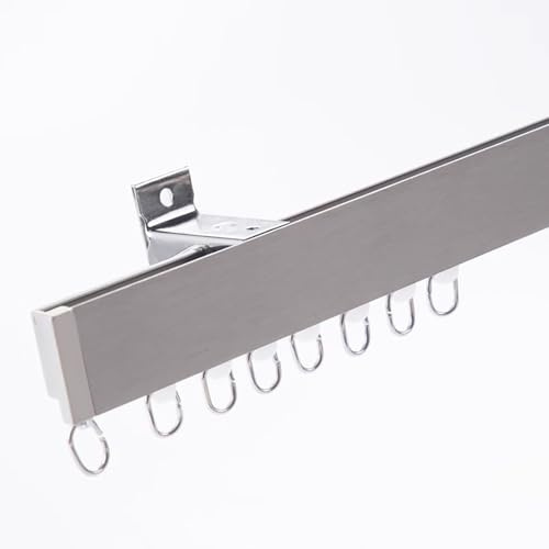 Bastone per tenda oscurante resistente, senza cuciture, in alluminio, per soffitto/pareti, binario per tendaggi con deflettore, lunghezza 2,2 m, perfetto per casa e ufficio