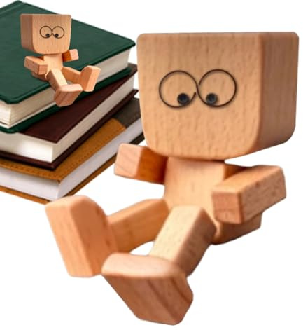 Decoración interior del coche – Muñeca de madera que oscila la figura articulada | La decoración del tablero se puede utilizar en estudiantes de oficina o discos de coche para viajes diarios y viajes