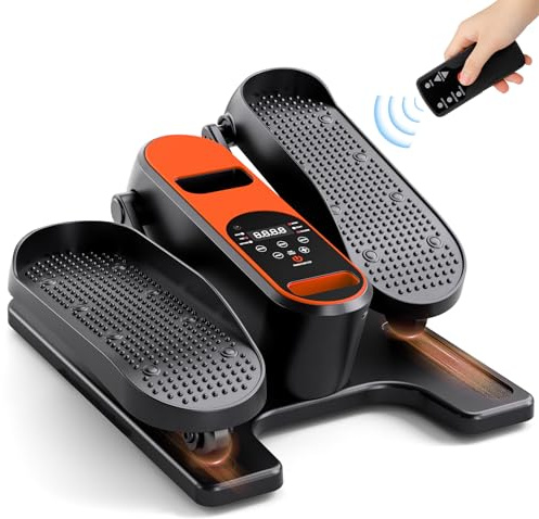 Dripex Mini Crosstrainer für Zuhause, Elektrischer Untertisch Ellipsentrainer für Zuhause mit 60W Motor, Fernbedienung, Rutschfestem Pad, 12 Geschwindigkeiten, 6 automatische Programme (Orange)