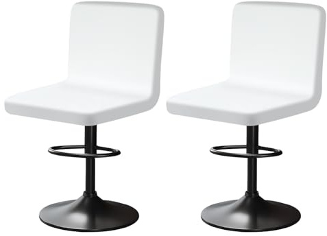 YINGAYOU Stuhlhussen für Barhocker mit Lehne Samt Stretch Barhocker Stuhlhussen Sehr Weich und Elastisch, Einfach Anzubringen Knitterfrei, Waschbar, Staubdicht (2, Weiß)