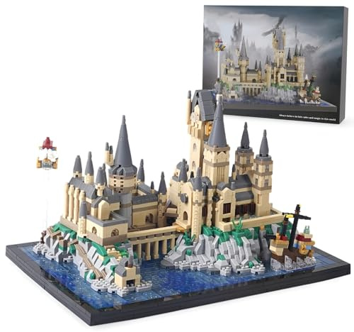 JVAVNE Magic Castle Bausteine, 2900+ Teile Micro Schloss Klemmbausteine, Mini Zauber Schloss Bauspielzeug, Kreatives Architektur Bausatz Modell, Geschenke für Erwachsene und Fans