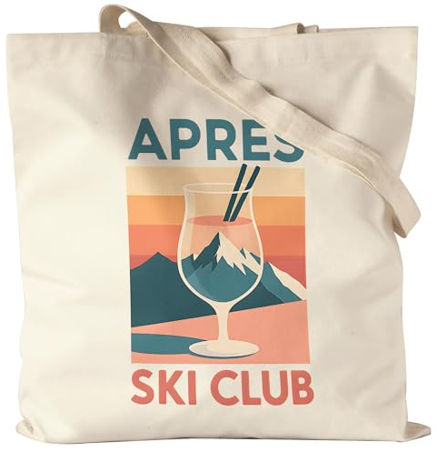 Hey!Print Apres Ski Club Tragetasche Lustig Winter Berge Party Geschenk Skifahrer