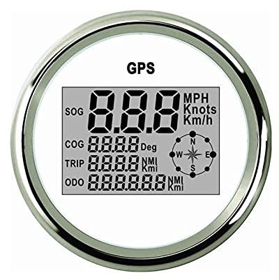 Digital 85mm. GPS Tachimetro calibro contachilometri con retroilluminazione a 8 colori 0-999 nodi km/h mph SOOGCINO for auto for barche marine 9-32V(WS)