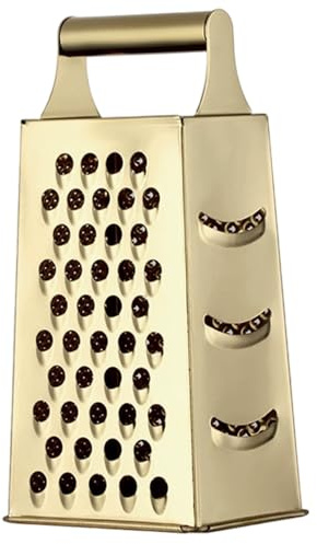 Lawnrden Stainless Steel Cheese Grater with Handle, 4 Sided Box Grater for Kitchen, Ginger Dishwasher Safe, Fruit and Vegetables Slicer, Cheese for Potato, Chocolate, Parmesan, Ginger