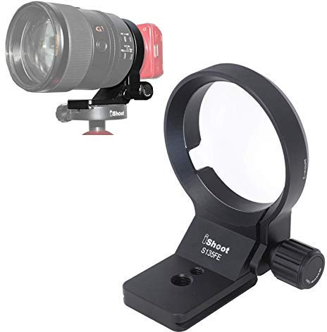 CNC Machined Aviation Aluminum Camera Lens Collar Holder Tripod Mount Ring for Sony FE 135mm f/1.8 GM Lens SEL135F18GM, Built-in Arca Type 55mm Quick Release Plate for ARCA-SWISS PHOTOCLAM Tripod Head