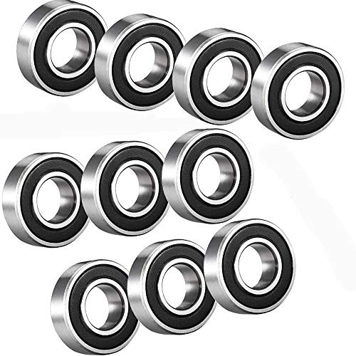 Deep Groove Bearings, 12mm x 28mm x 8mm Rubber Sealed Deep Groove Ball Bearings Pack of 10 by MACHSWON