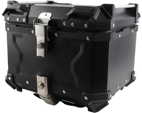 KIMISS Motorcycle Adventure Top Case Kofferraum Gepäckträger, 45L Motorrad Kofferraum Gepäckraum 5052 Aluminiumlegierung Universal Heckkoffer (schwarz)