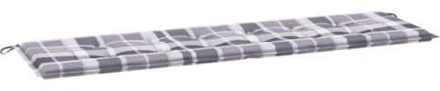 vidaXL Gartenbankauflage, Bankauflage Sitzkissen Outdoor, Polsterauflage Auflage für Gartenbank, Bankpolster Bankkissen, Grau Karomuster 180x50x4cm Oxford-Gewebe