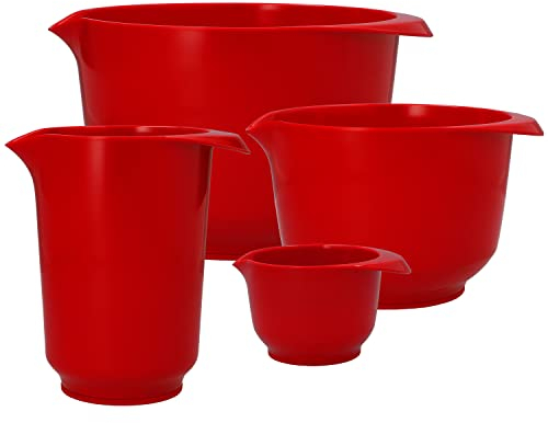 Birkmann, Colour Bowls Rühr- und Servierschüsselset, 4‑tlg., rot, kratzfest, standfest, nachhaltig, 610620