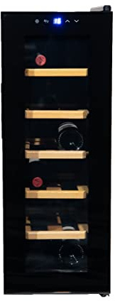 Vinata Weinkühlschrank mit schwarzer Tür - 12 Flaschen