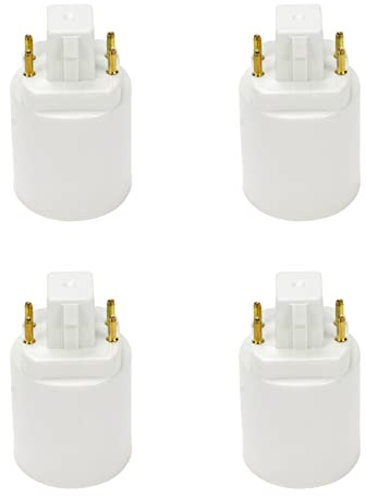 Nicerity G24 to E27 Lamp Head Light Bulb Sockets Light Bulb Adapters 4 Pins Short(Pack of 4)