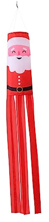 FAVOMOTO christmas wind vane Outdoor Hanging Flag Santa Windsock Flag holiday windsock holiday garden decoration wind indicator flag christmas decor Garden Flag ribbon household polyester