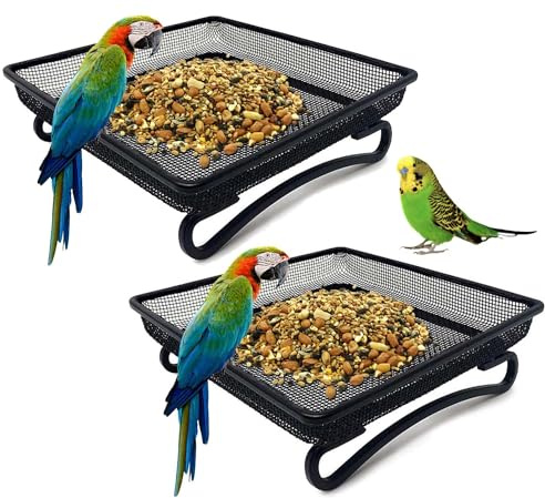 2 Stück Futterhaus, Vogelfutterschale, Feinmaschige Bodenfutterstation, Vogelfutterschale aus Metallgeflecht, Futterschale für Wildvögel, Metallgeflecht Futterspender