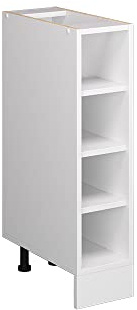 Vicco Regalunterschrank R-Line, Weiß, 20 cm | mit offenen Regalen, ohne Arbeitsplatte, zur seitlichen Aufbewahrung und schnellen Zugriffsmöglichkeit