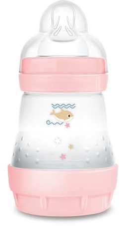 MAM Easy Start Babyflasche 0-2 Monate, 160 ml mit Sauger Fluss 1 für 0+ Monate aus SkinSoft Silikon, 160 ml, Bio-Zirkular, Lila