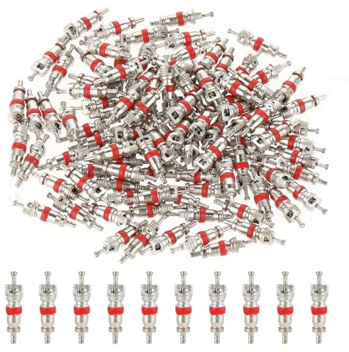 Trinkrittey 100 Stück Ventileinsatz-Kerne Universeller Ersatz Ventilkerne Ventilschaftkernteile für die meisten Modelle von Auto Fahrrad Motorrad