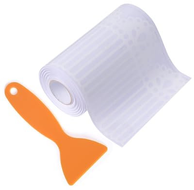 FBBULES Bordo in Carta da Parati Trasparente Pizzo Bianco Bordo Autoadesivo Adesivo in PVC Decorativo Bordi Pannelli Adesivi per Vetrine Specchio Bagno