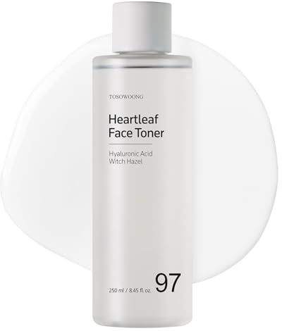 TOSOWOONG Heartleaf Face Toner con 970,200ppm de Agua de Heartleaf, Centella, Ácido Hialurónico, Hamamelis, Calmante, Hidratante, Purificante, Cuidado Facial Coreano, 250ml, 8.45 fl. oz.