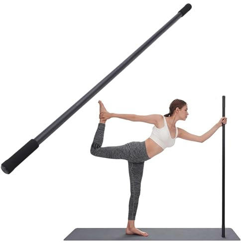 Yoga Stick, Non Slip Portable Posture Corrector Pole with Non Slip Handle Adjustable Stretching Stick for Running Fitness Pickleball