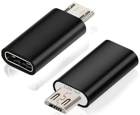 Clem Tech - Lot de 2 Adaptateurs Micro USB vers USB C - Convertisseur Rapide & Durable - Compatible Tous Smartphones & Android
