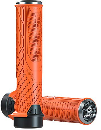 HESHUYAN Fahrradgriffe 1Pair-Fahrrad-Silikon-Griffe MTB Mountain Road Bike Lenker Griffabdeckung Anti-Rutsch-starken Stützgriff Griffe Schlossbar-Ende Fahrradgriffe Ergonomisch(Orange)