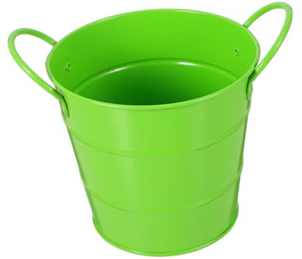 Housoutil Cubo De Almacenamiento Galvanizado Papelera Escritorio Maceta Metálica Organizador De Escritorio