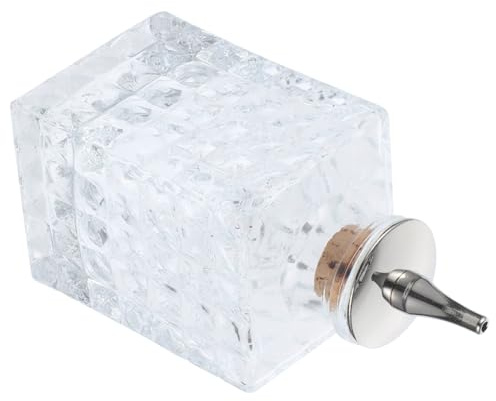 TIDTALEO Botella De Vidrio Amarga para Cócteles con Tapón De Corcho De Roble Botella Práctica y Multifunción para Bar y Uso Doméstico Cuadrada para Ingredientes y Decoración