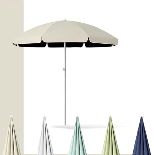 Parasol de plage avec ancre de sable, protection UV 50, parasol autoportant pour terrasse, jardin, piscine, arrière-cour, 2,2 m, beige