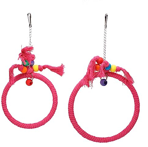 NinGYiYan für Baumwollseil -Haustier -Papageienschwung, zum Aufhängen von Ring, zum Klettern des Kauspiels beißen Spielsachen, für Käfigzubehör, für den Vogelspielplatz, um (Rosenrot)