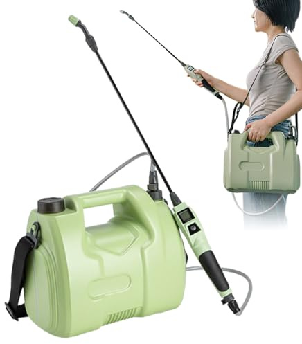 Pulverizador de jardín – Tanque de 5 litros con boquillas ajustables para pulverización de agua y fertilizantes, pulverizador alimentado por batería | para jardín, lavado de coches y agricultura