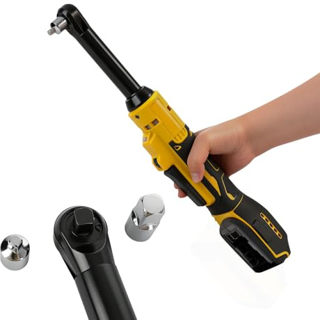 Clé à cliquet sans fil pour Dewalt 18V 20V, 3/8 pouce Électrique sans balais à tige allongée de 16 cm avec éclairage LED, 300 tr/min, 80 Nm (Pas de batterie)