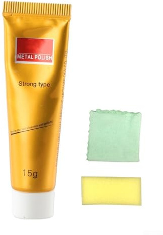 Set di crema lucidante per metallo, pasta antiruggine per acciaio inossidabile, ottone, alluminio, cromo, piastrelle e vetro, antigraffio, rivestimento protettivo (15 g)