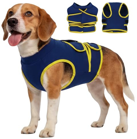 Kuoser Beruhigungsweste für Hunde, Angstlindernde Hundeweste, Blau S | Weiche, atmungsaktive Beruhigungsweste mit sanftem Druck, hilft bei Stress, Gewitter, Feuerwerk und Reisen