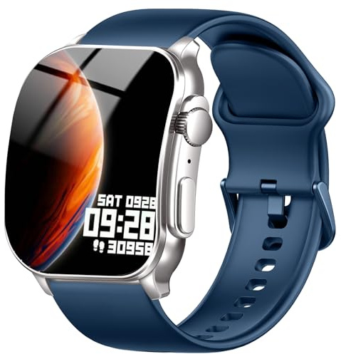 Reloj Inteligente Mujer Hombre, 2.01 HD Smartwatch, Llamadas Bluetooth Smart Watch con Pulsómetro/Monitor de Sueño/Podómetro, 110+ Modos Deportivos, IP68 Pulsera Actividad para Android iOS, Azul