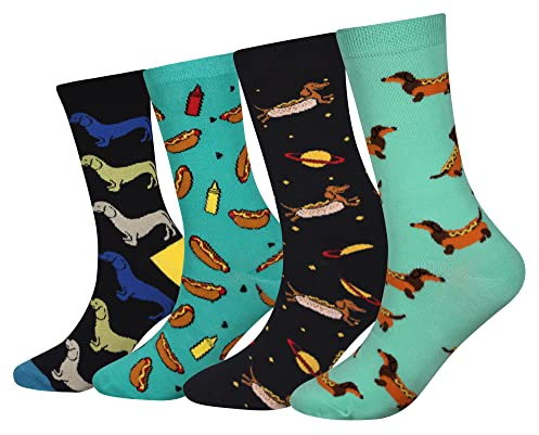 Cansok Calcetines de hombre de algodón novedad Calcetines de tripulación