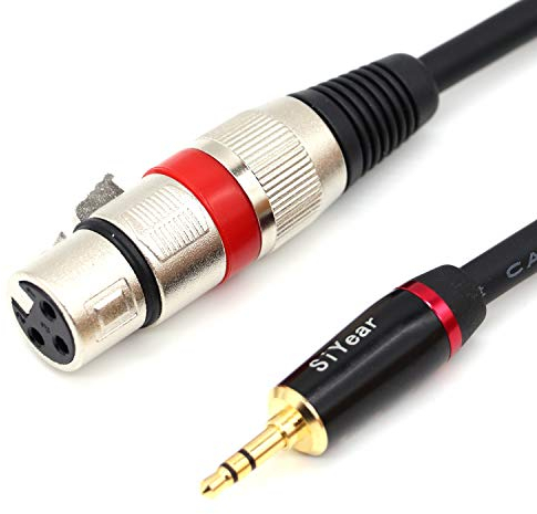 SiYear Mikrofonkabel, 3,5 mm Mini-Klinkenstecker Stereo auf XLR-Buchse, unsymmetrisch, 0,3 cm auf XLR 3-polig, Verbindungskabel, Adapter, 1,5 m