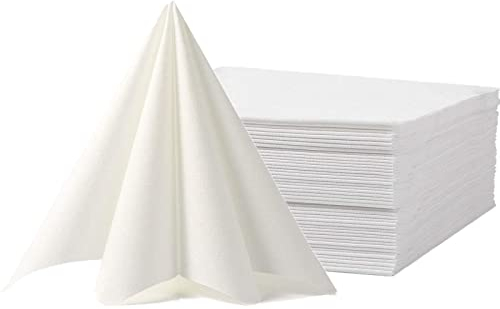 JEBBLAS White Napkins,Disposable Napkins,Linen Feel Napkin,Luxury Paper Towel for Kitchen, Bathroom, Parties, Weddings, Dinners or Events,40x40cm,Pack of 50