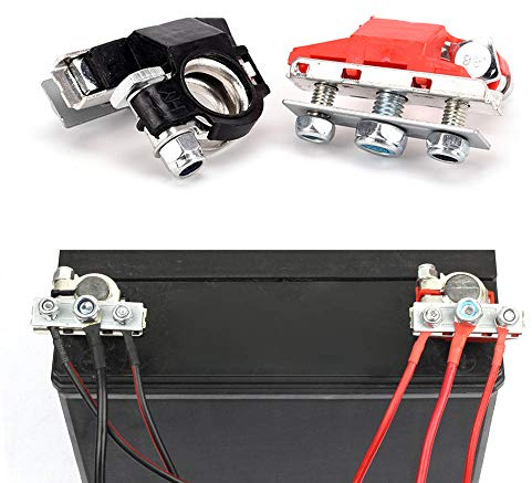 Leisure Battery Terminals, 12V 3 Way Positive and Negative Car Van Caravan Motorhome Connectors Clamps
