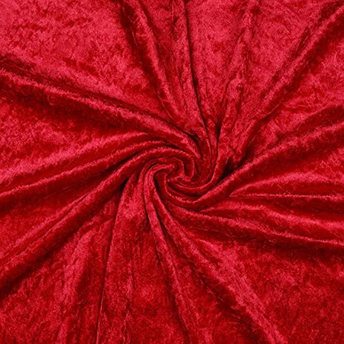 Hans-Textil-Shop Samtstoff Rot – Pannesamt Stoff Meterware 140 cm – Deko Samt, Faschingsstoff, Velour Polyester – für Karneval, Bekleidung, Tischdecken, Kissen, Deko
