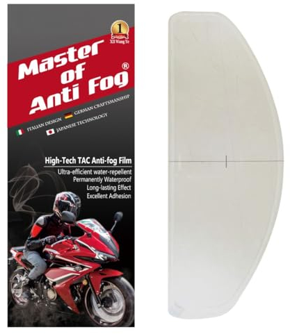 XII WY Pellicola antiappannamento per casco moto universale, inserto per lenti antiappannamento con visiera trasparente ultra sottile, 9,5 cm x 24,5 cm