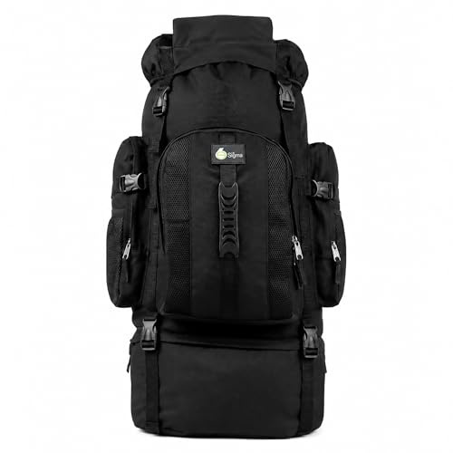 SiXsigma Sports 120L Extra Large Travel Camping Accessories Backpack - Quick Dry Large Rucksack For Camping, Fishing Backpack & Hiking Bag - Ideal Hiking Rucksack For Men & Women (120L, Black)